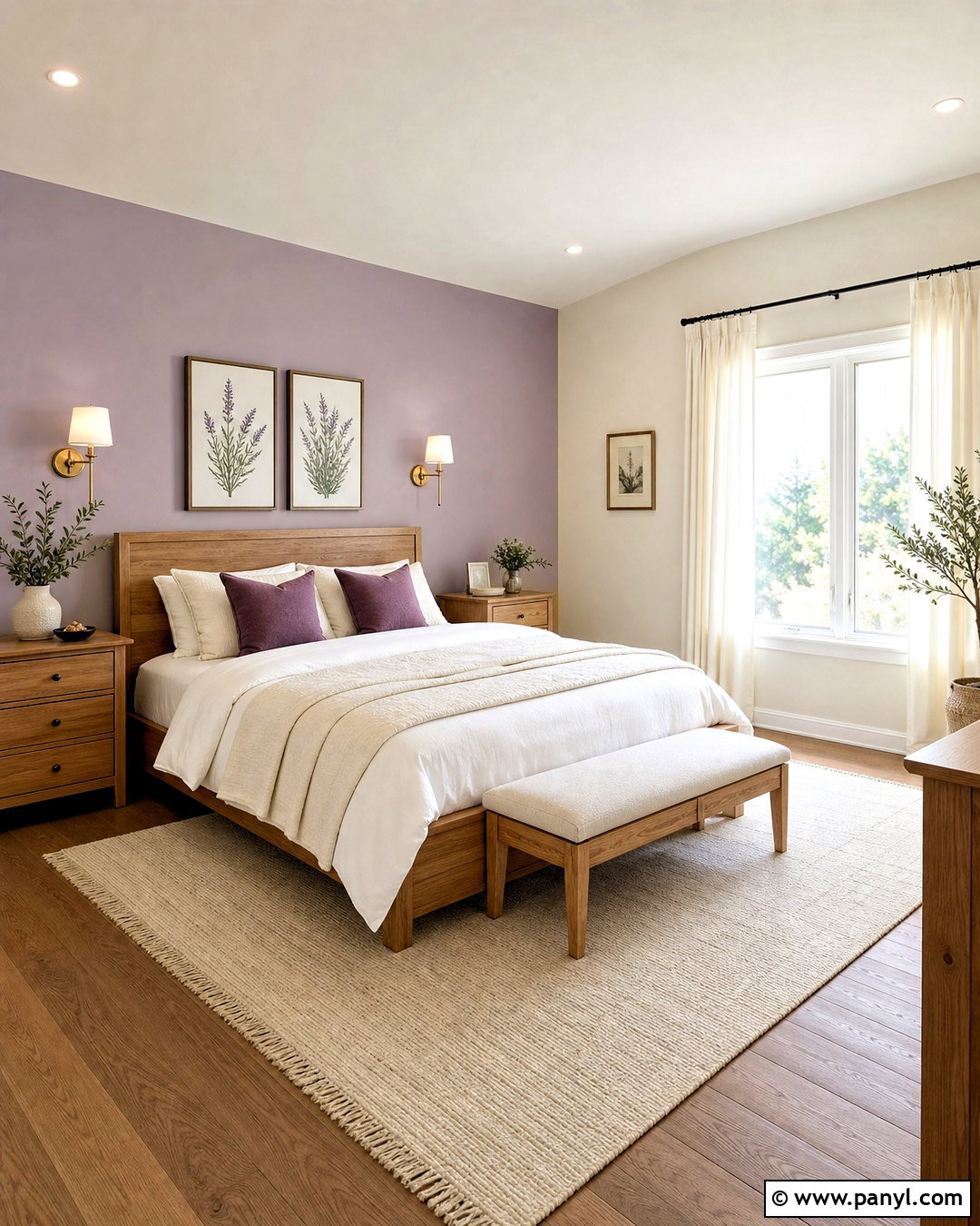Lavender and Cream Walls - 20 wall color combination ideas