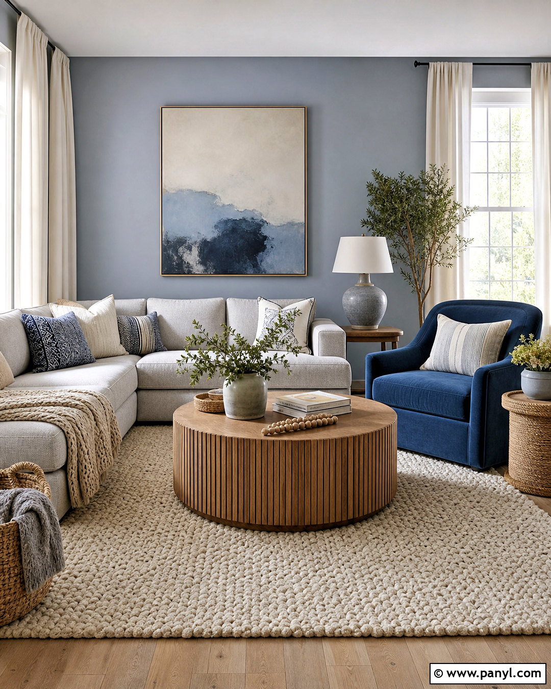 Layered Grey And Light Blue Living Room - 20 grey and light blue living room ideas