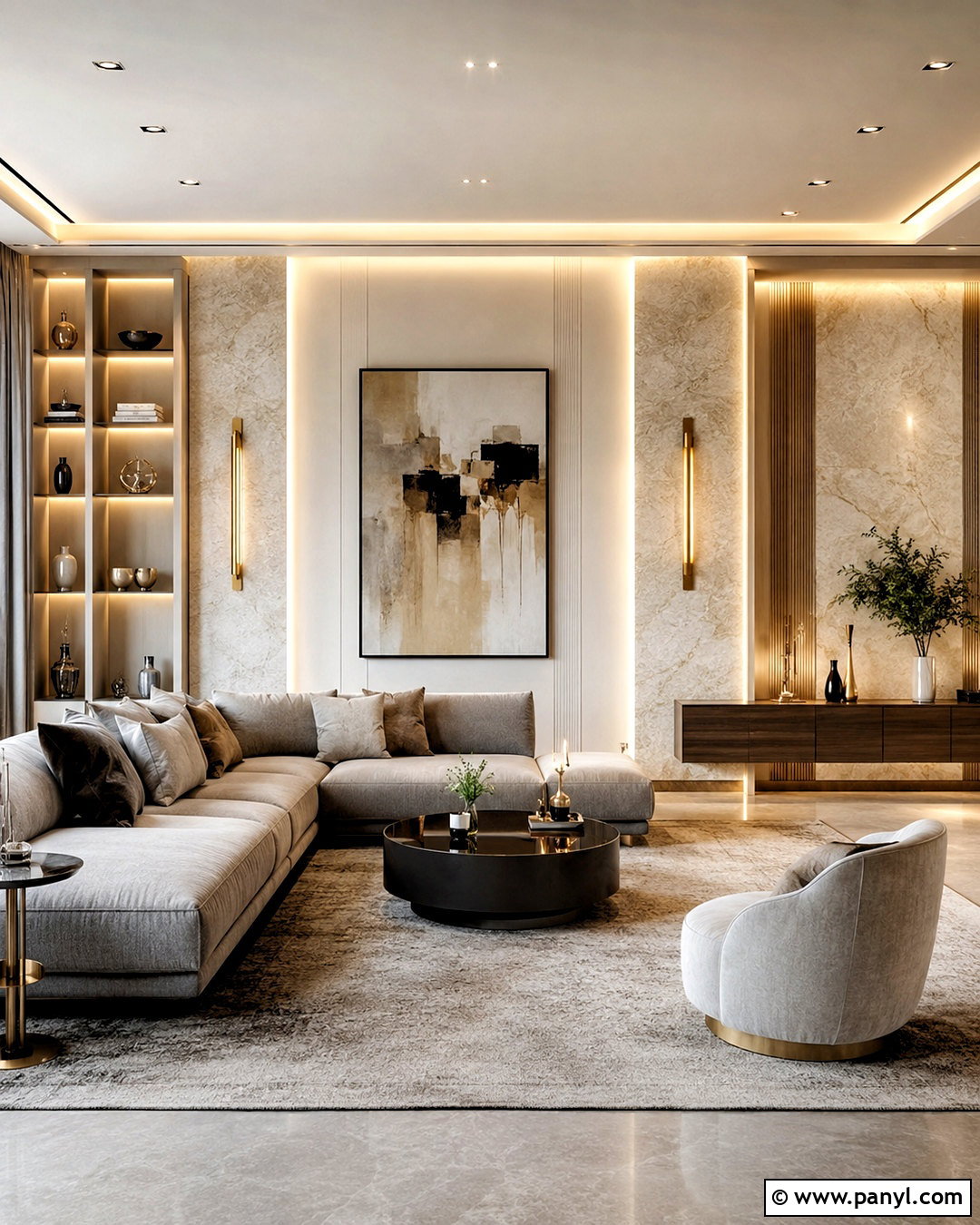 Layered Lighting Living Room Wall - 20 latest wall designs for living room ideas