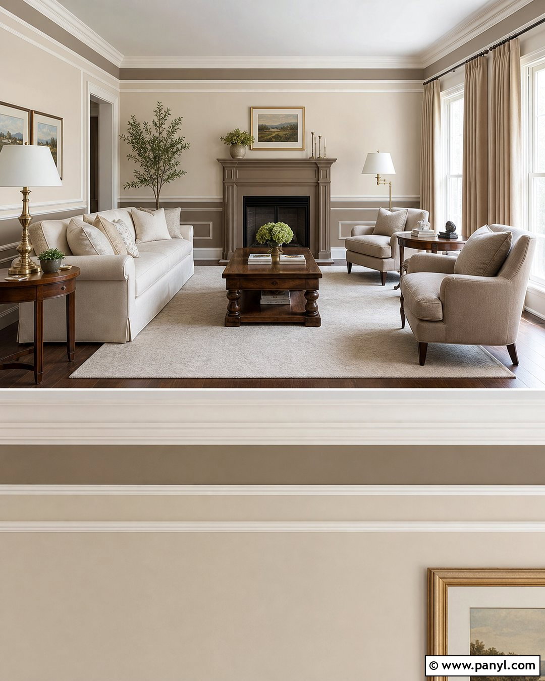 Layered Neutral Wall Border - 20 Neutral Color Wall Border Ideas