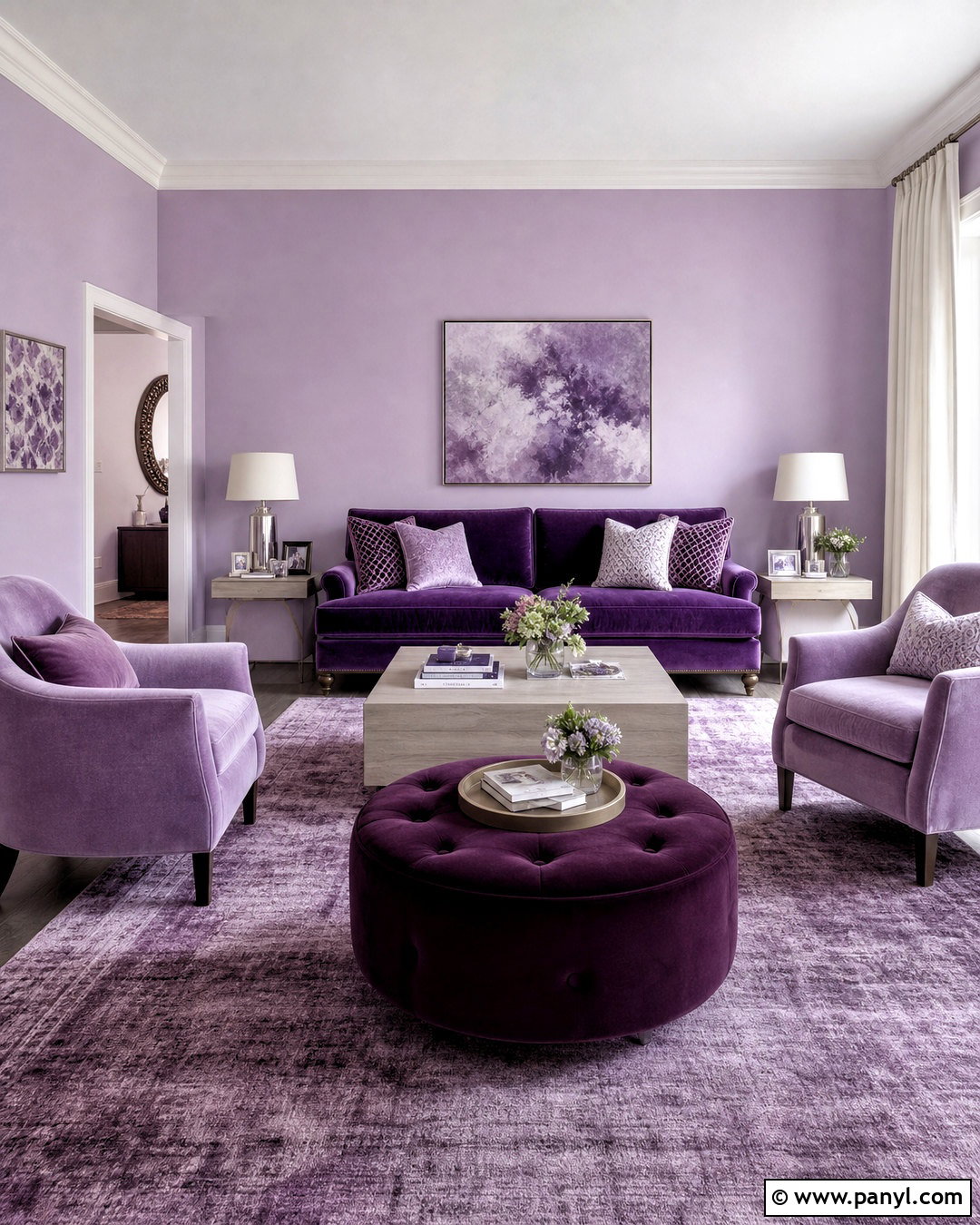 Layered Violet Living Room - 20 violet living room ideas