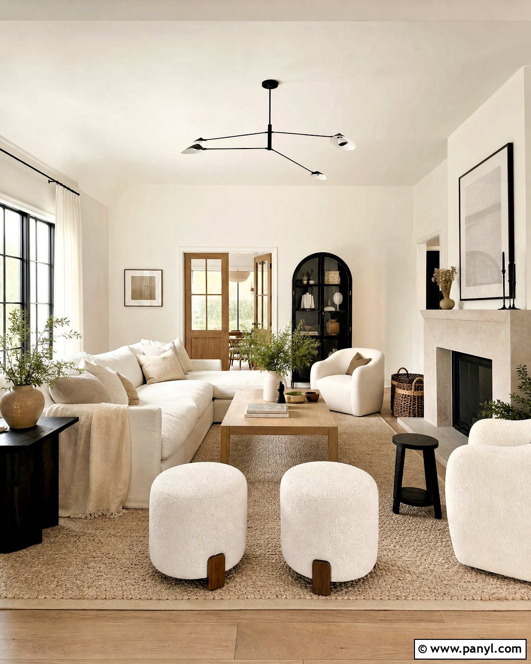 Layered White Living Room - 20 white colour ideas