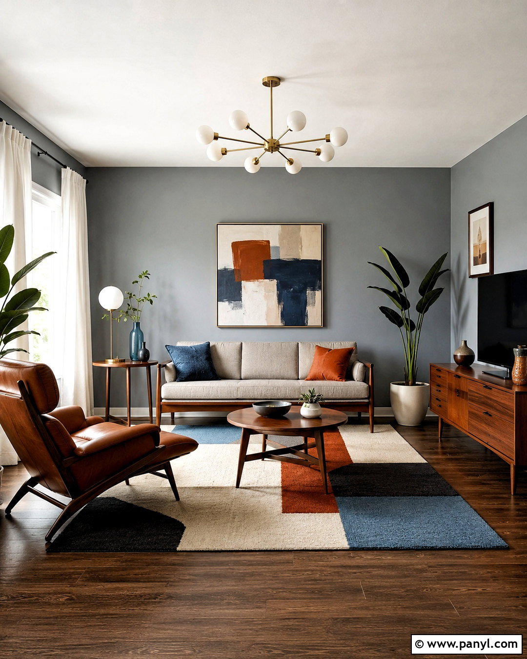 Lazy Gray Midcentury Modern Room - 20 lazy gray sherwin williams ideas
