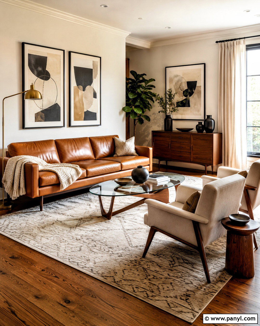 Leather Mid Century Modern Living Room - 20 mid century modern living room ideas