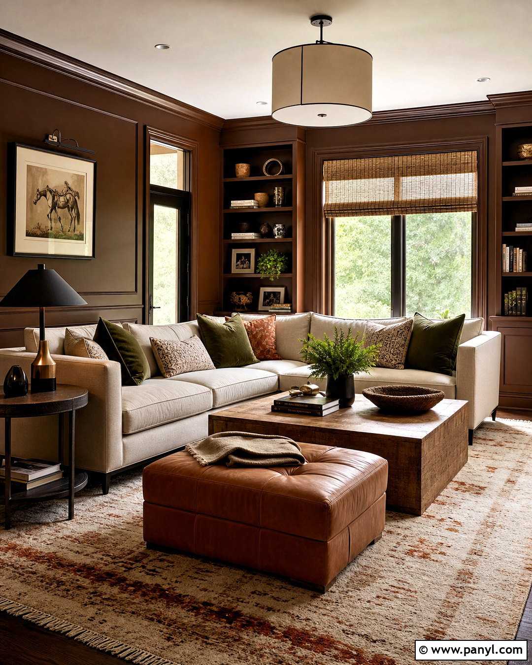 Leather Saddle Brown Paint for a Den - 20 warm brown paint colors