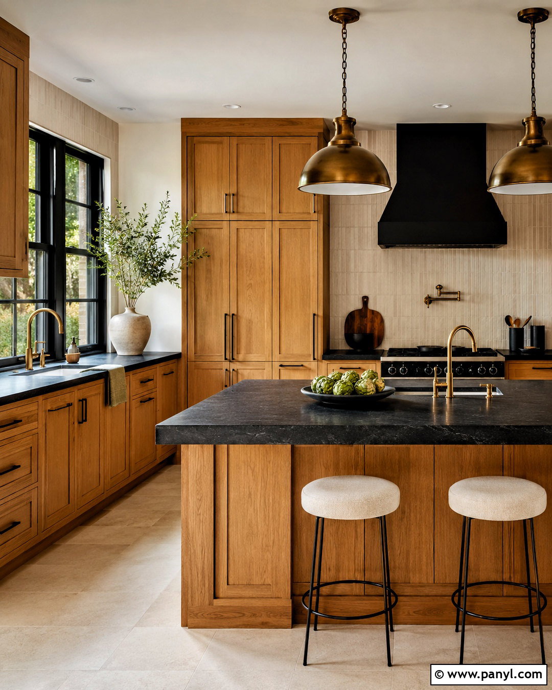 Leathered Black Granite Countertops With Honey Oak Cabinets - 20 countertops with honey oak cabinets