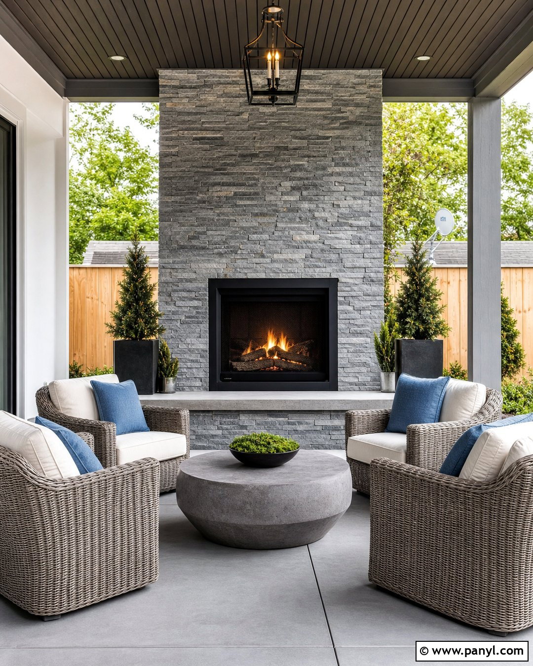 Ledgestone Fireplace Outdoor Accent Wall - 35 Outdoor Accent Wall Ideas
