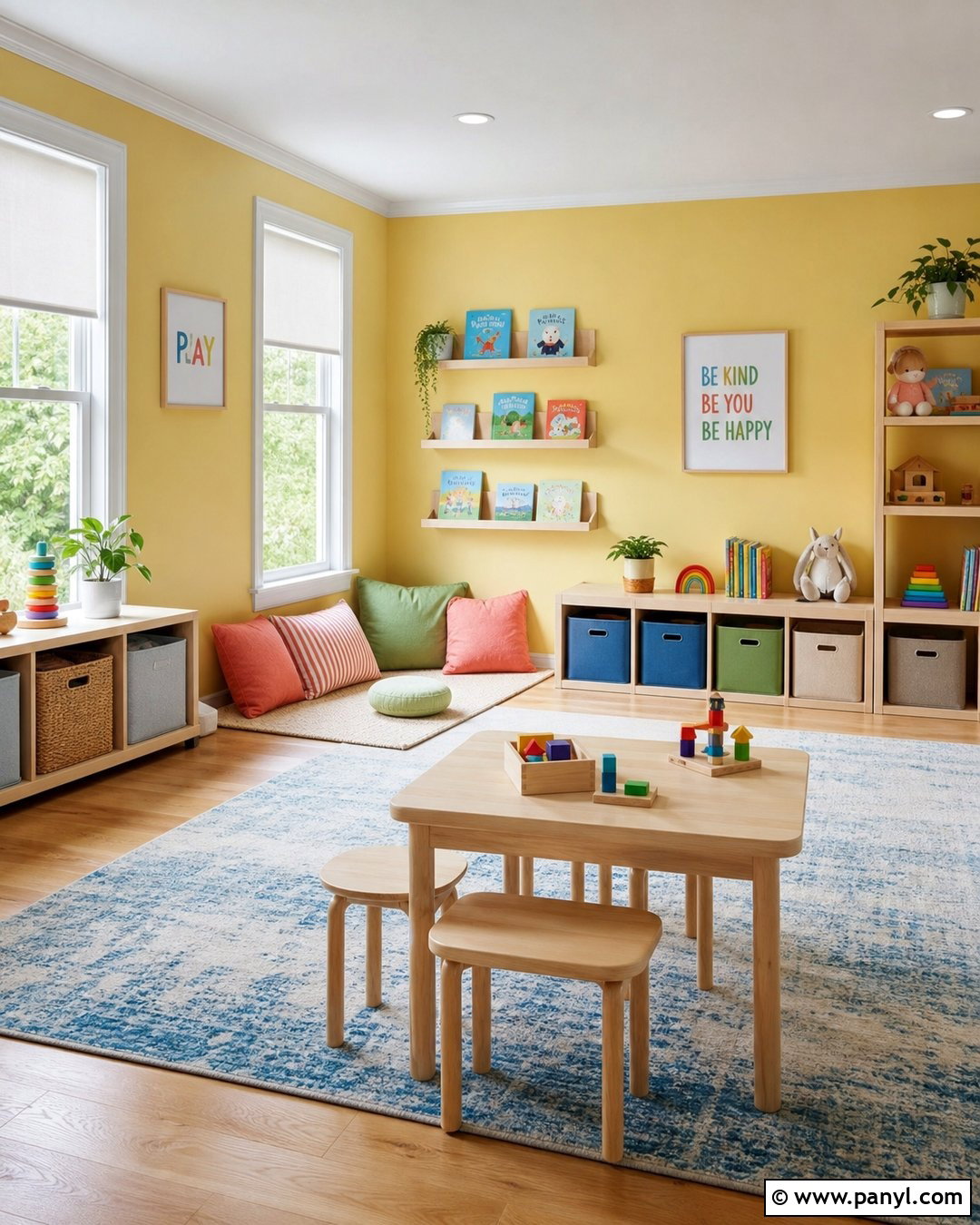 Lemon Chiffon Accent Wall Playroom - 20 Sherwin William Accent Wall Ideas