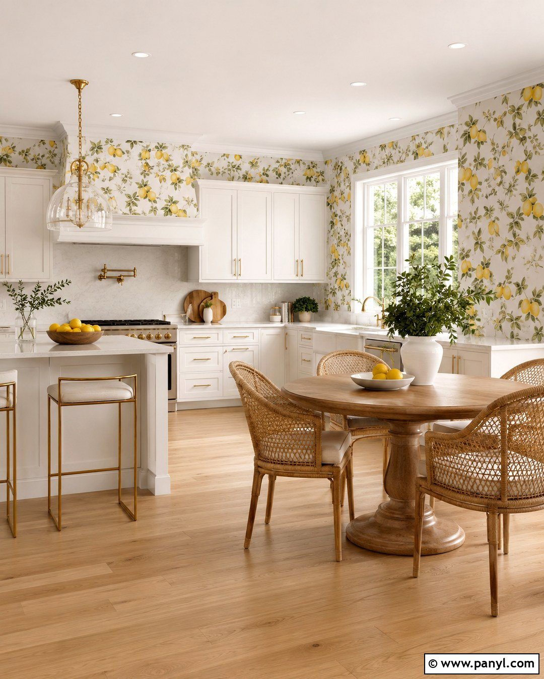 Lemon Wallpaper Kitchen - 20 Citrus Wall Ideas