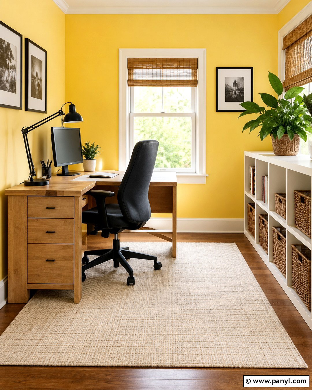 Lemon Walls In A Home Office - 20 Lemon Walls