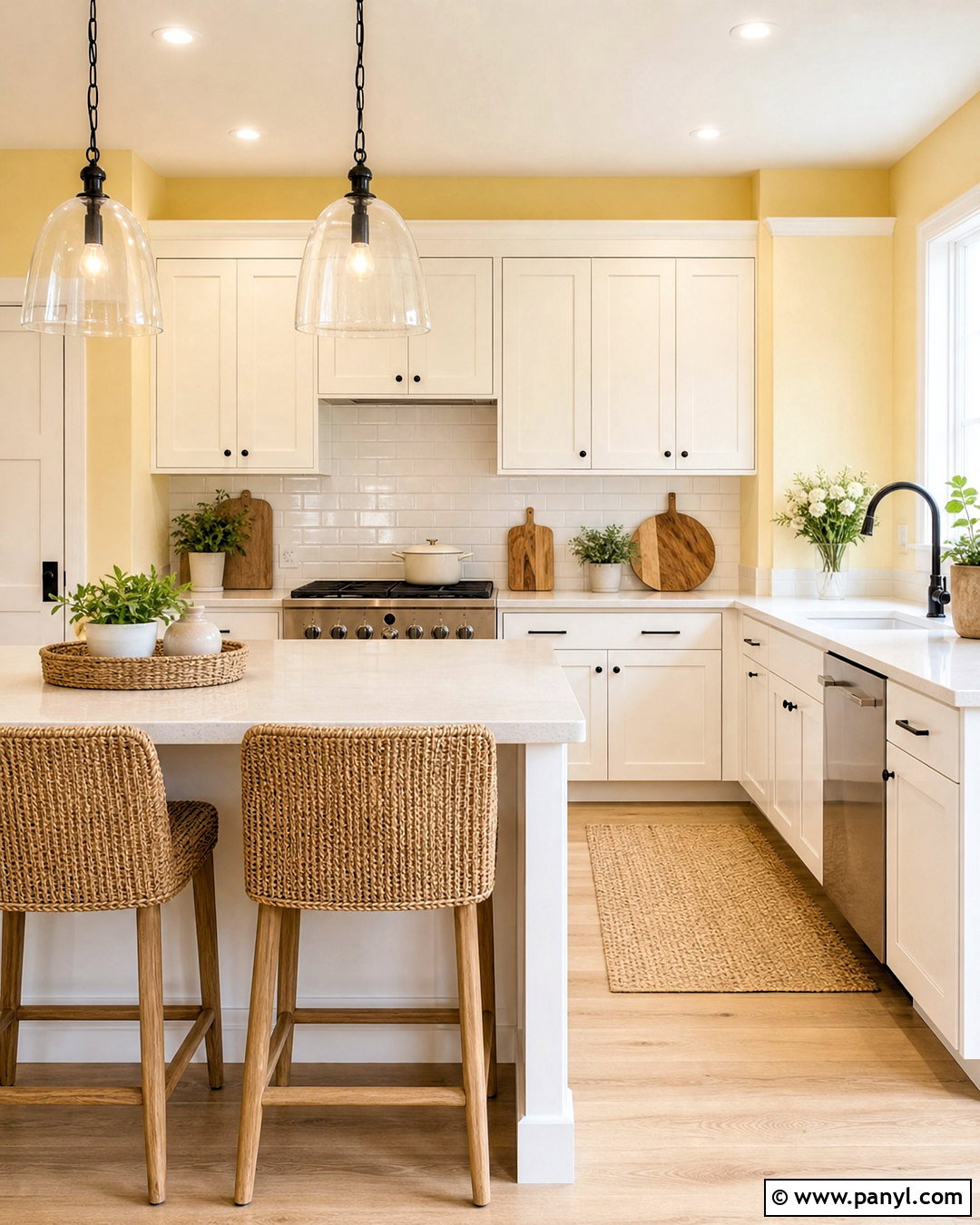 Lemon Yellow Kitchen Wall - 20 yellow wall design ideas