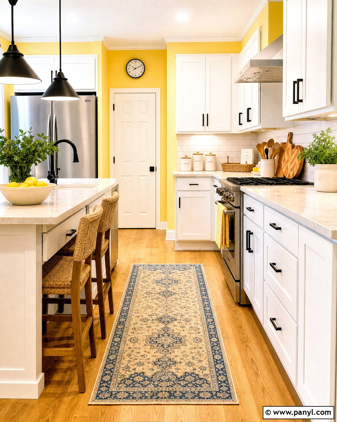 Lemon Yellow Kitchen - 20 yellow painted rooms