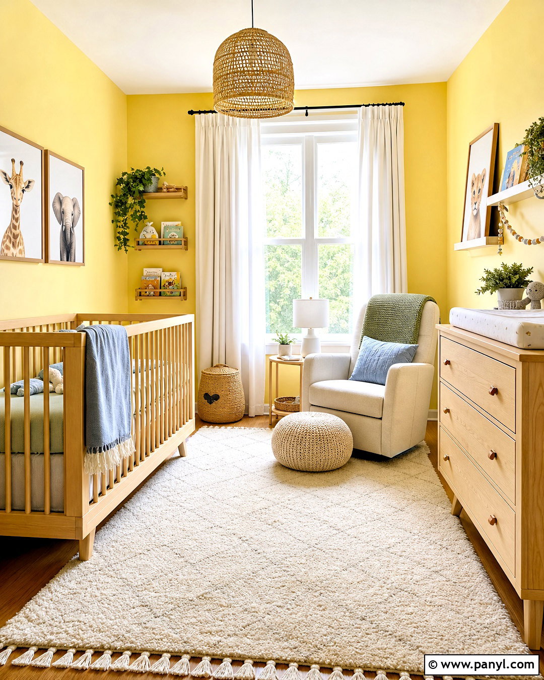 Lemon Yellow Nursery With Natural Wood - 20 home decor inspiration yellow walls