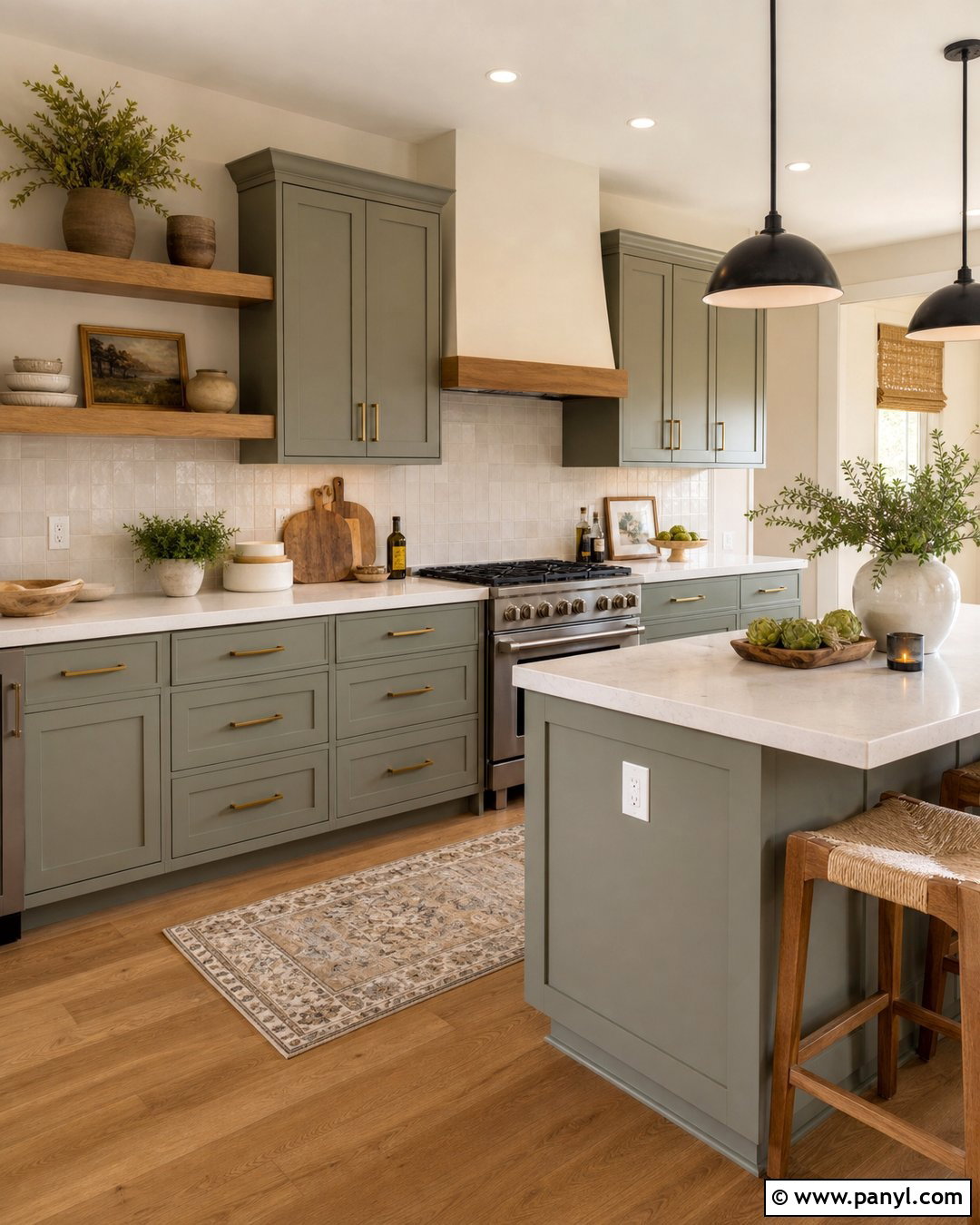 Light Beige Kitchen Walls With Green Cabinets - 35 light beige walls