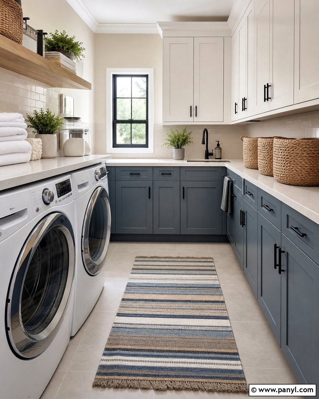 Light Beige Laundry Room Walls With Blue Cabinets - 35 light beige walls