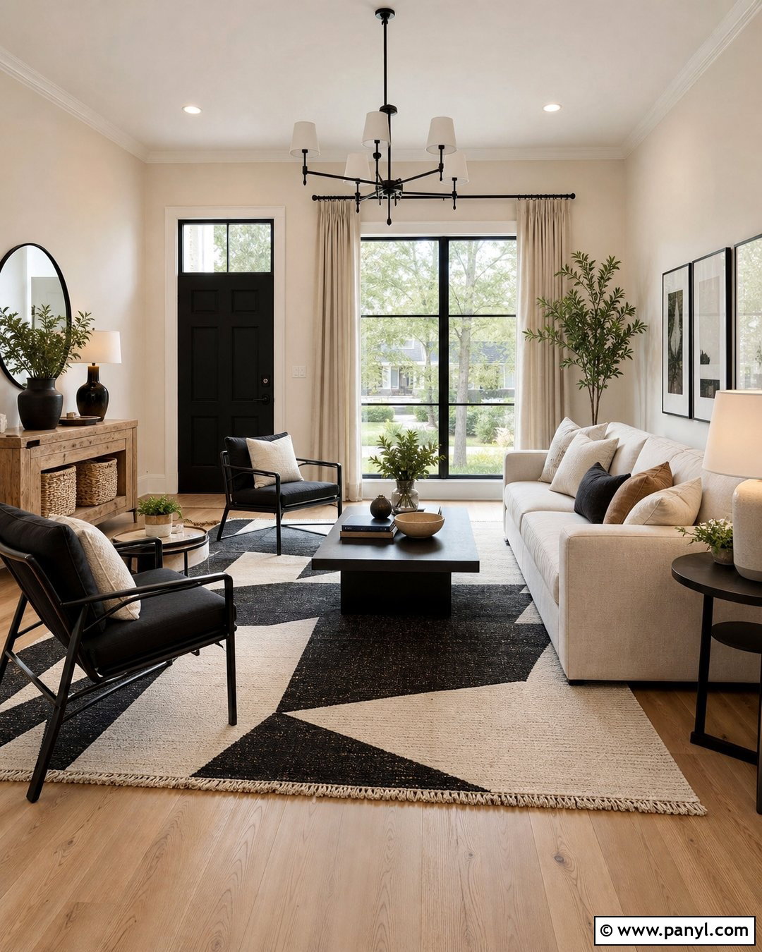 Light Beige Living Room Walls With Black Accents - 35 light beige walls