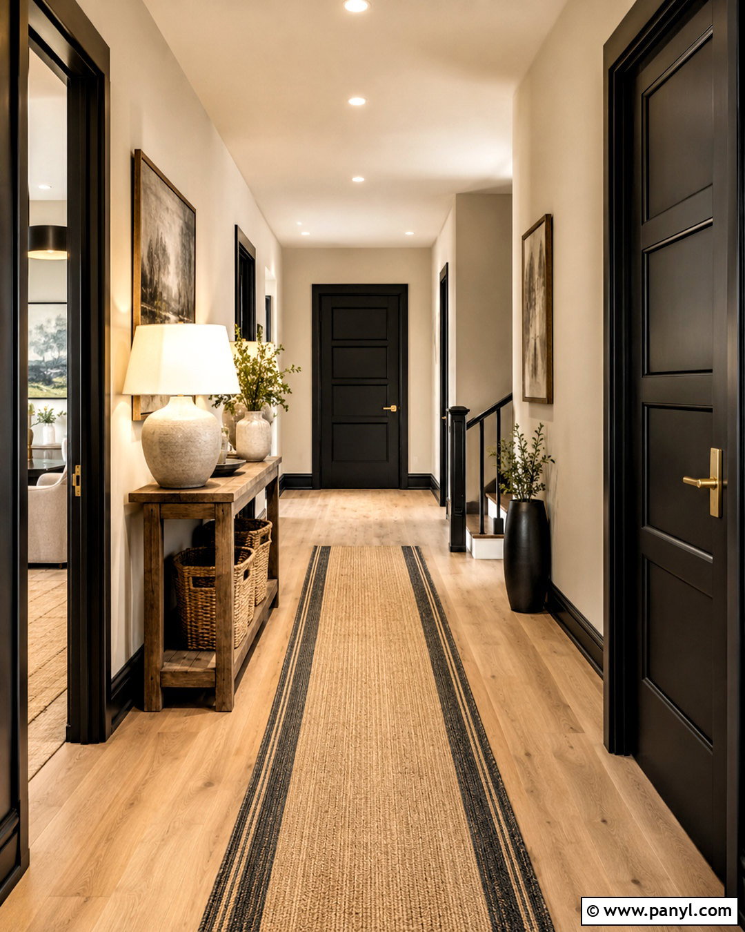 Light Beige Walls With Black Doors - 35 Wall And Door Color Combination Ideas