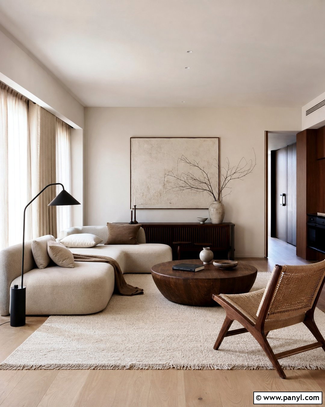 Light Beige Walls With Japandi Decor - 35 light beige walls