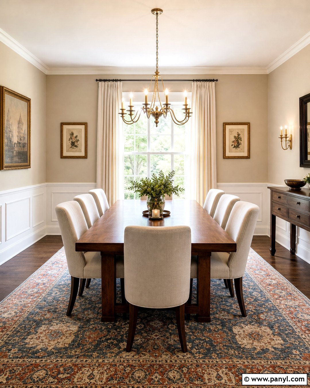 Light Beige Walls With White Wainscoting - 35 light beige walls