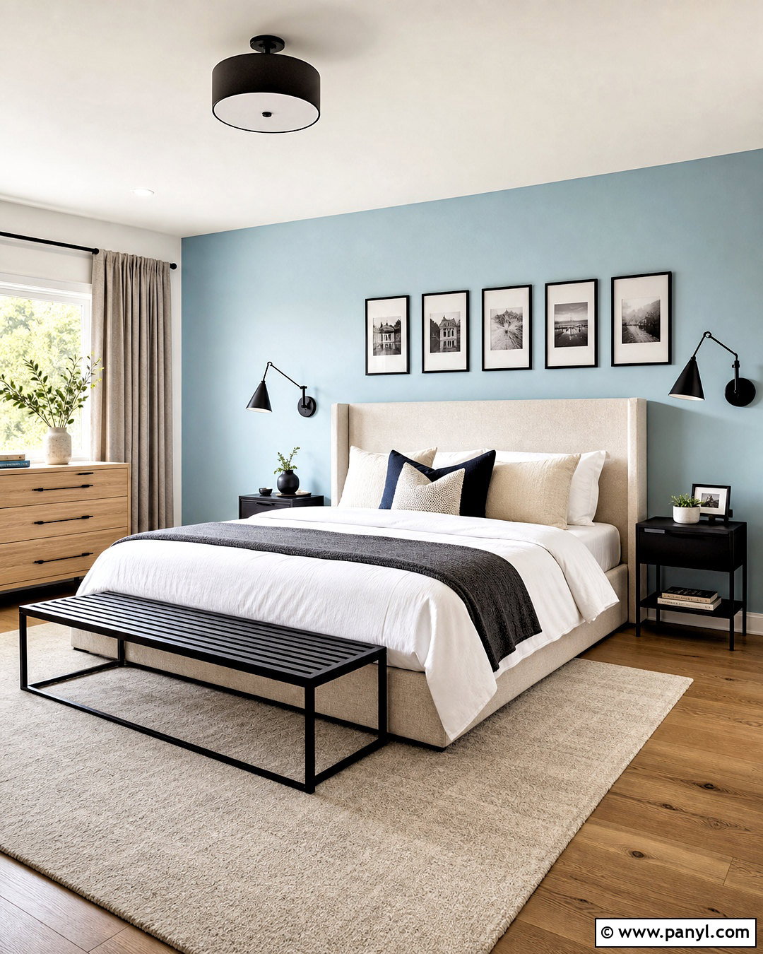 Light Blue Accent Wall With Black Accents - 20 light blue accent wall bedroom ideas