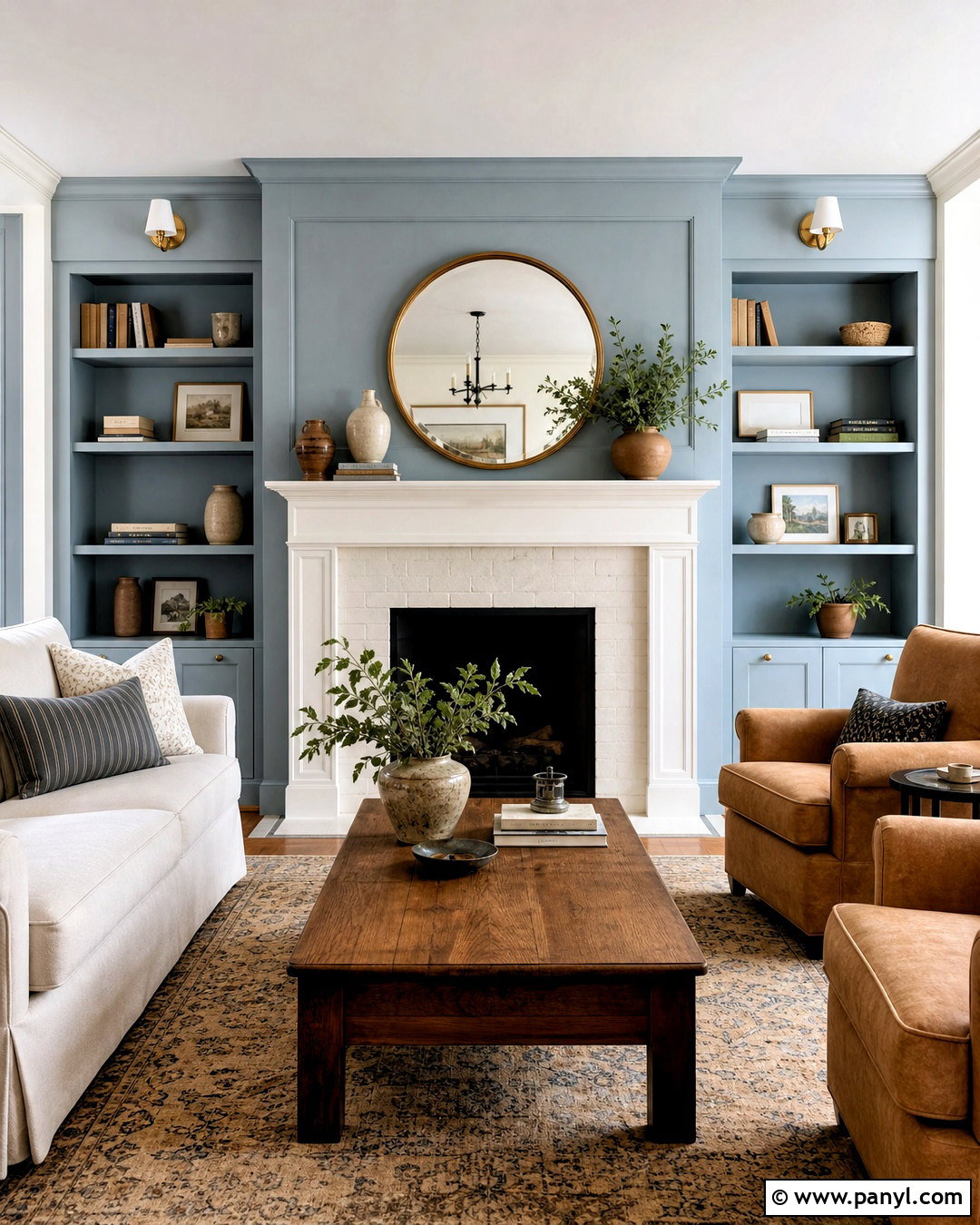 Light Blue Accent Wall With Fireplace - 20 light blue accent wall living room ideas