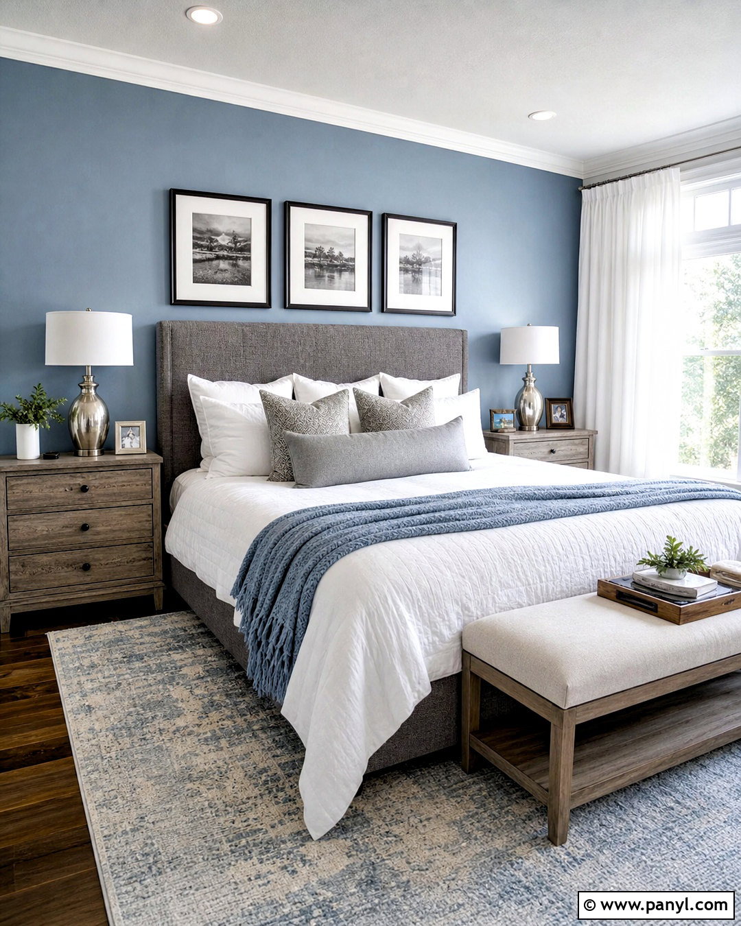 Light Blue Accent Wall With Gray Decor - 20 light blue accent wall bedroom ideas