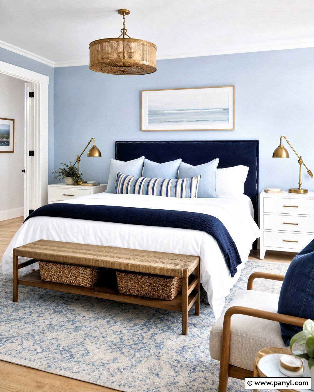 Light Blue Accent Wall With Navy Accents - 20 light blue accent wall bedroom ideas