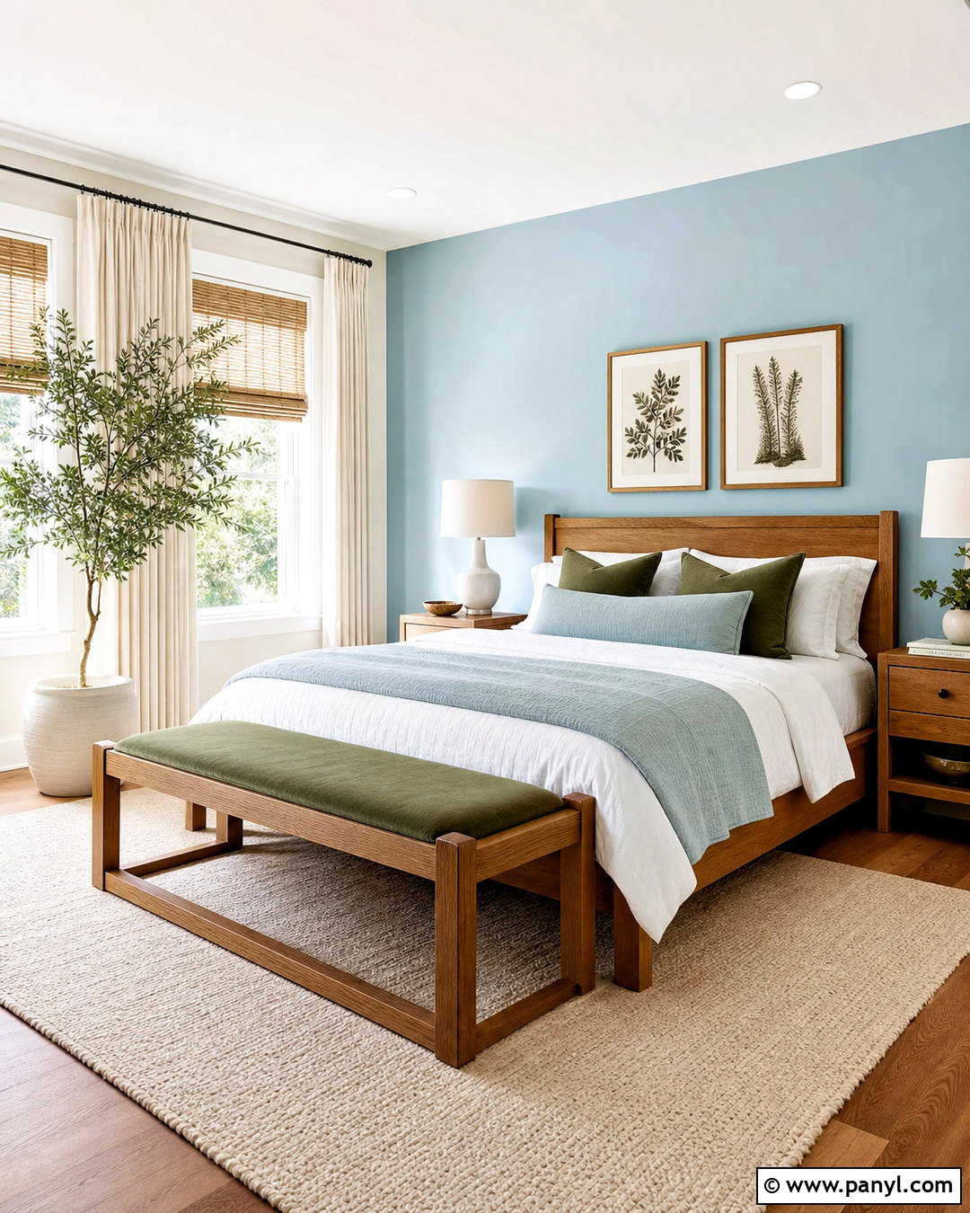 Light Blue Accent Wall With Sage Green - 20 light blue accent wall bedroom ideas