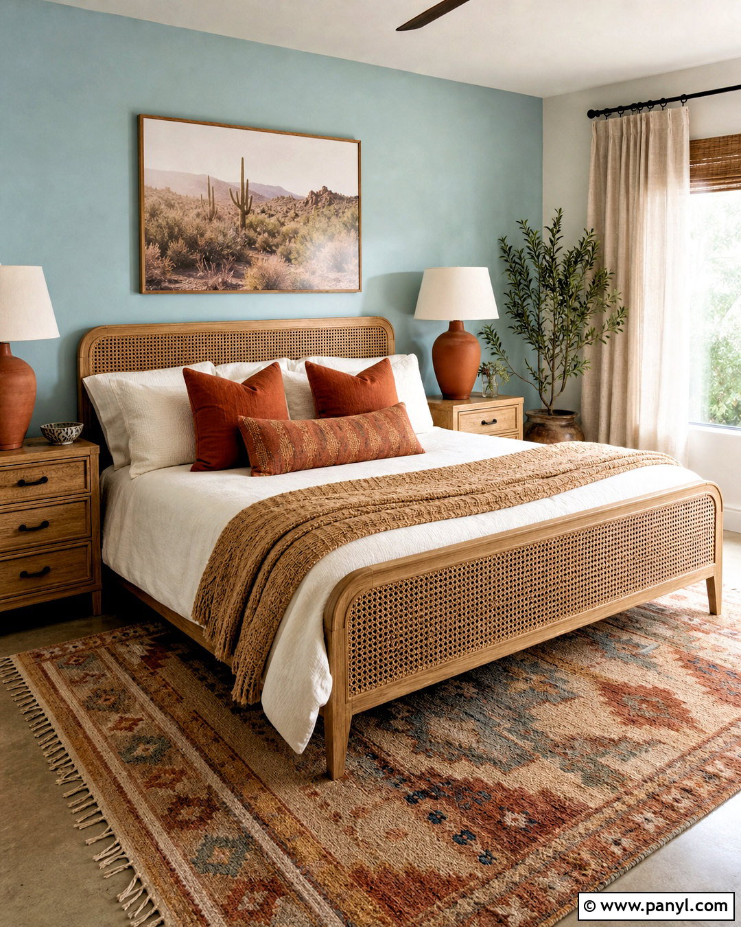 Light Blue Accent Wall With Terracotta Decor - 20 light blue accent wall bedroom ideas