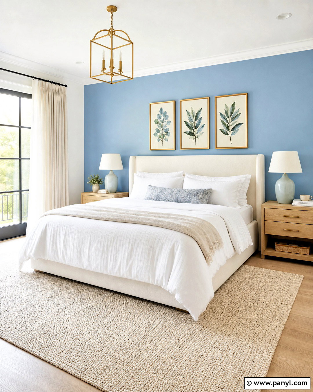 Light Blue Accent Wall With White Bedding - 20 light blue accent wall bedroom ideas