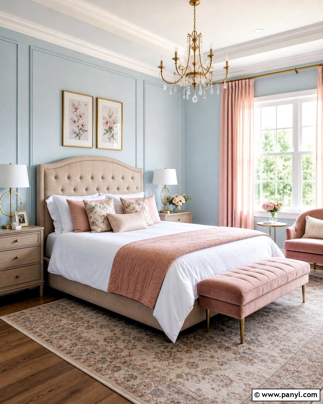 Light Blue And Blush Pink Bedroom - 20 light blue wall bedroom ideas