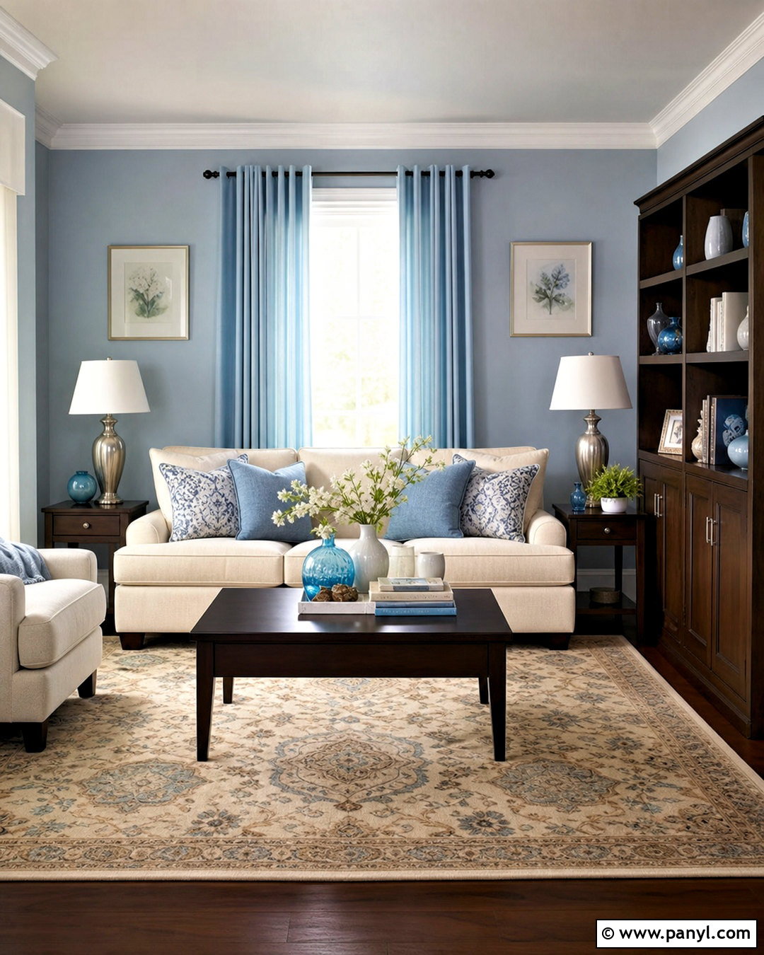 Light Blue And Espresso Brown Living Room - 20 light blue and brown living room ideas