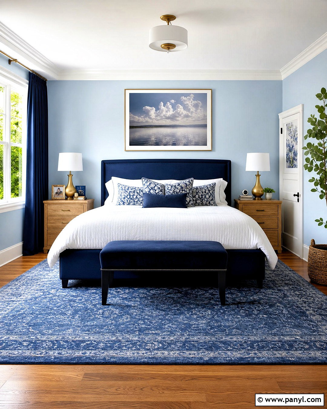 Light Blue And Navy Bedroom - 20 light blue wall bedroom ideas