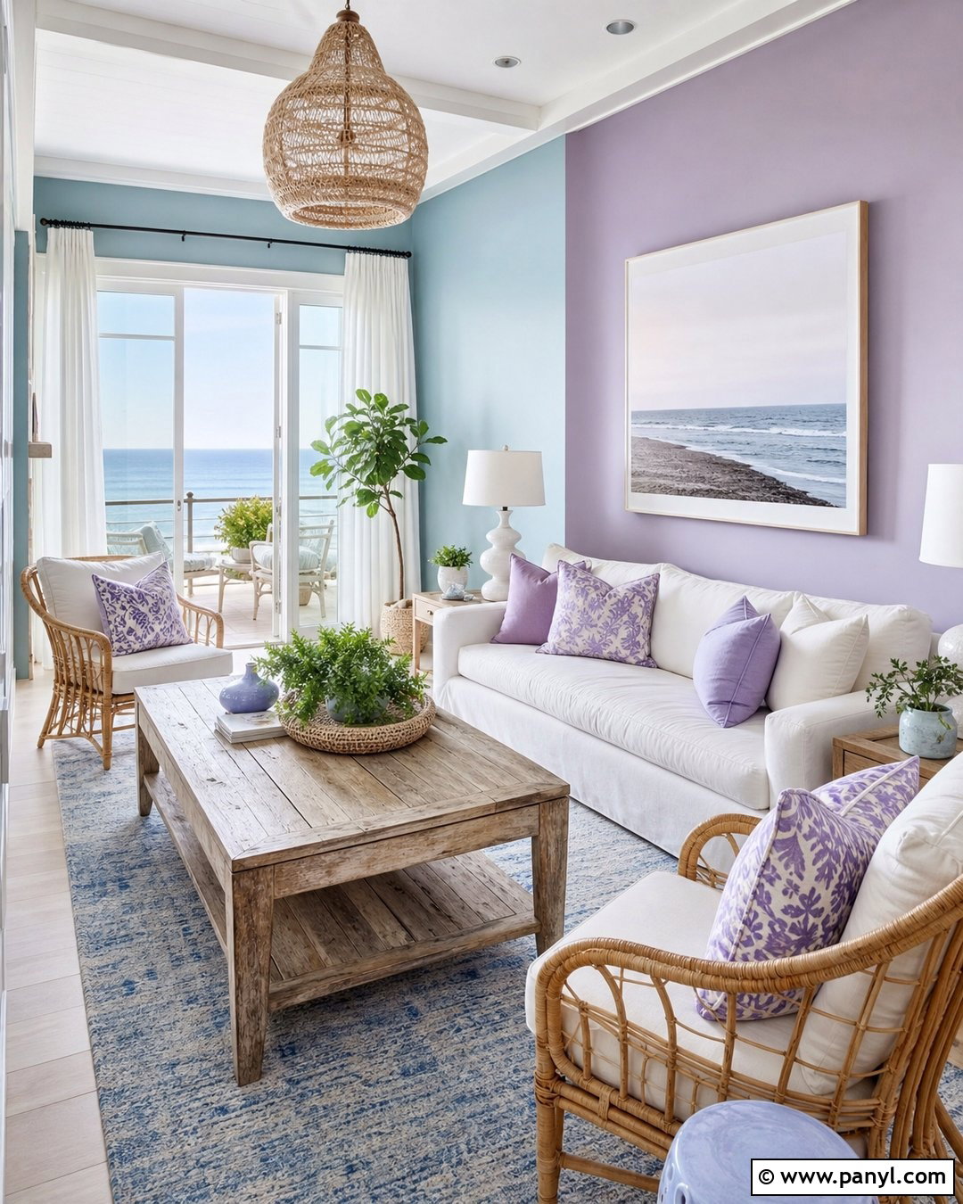 Light Blue And Purple Coastal Living Room Walls - 20 Light Blue And Purple Walls