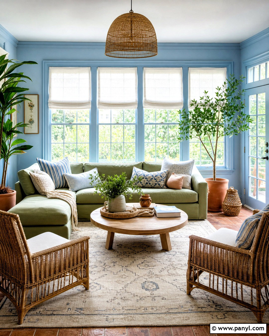 Light Blue And Sage Green Sunroom - 20 light blue interior ideas