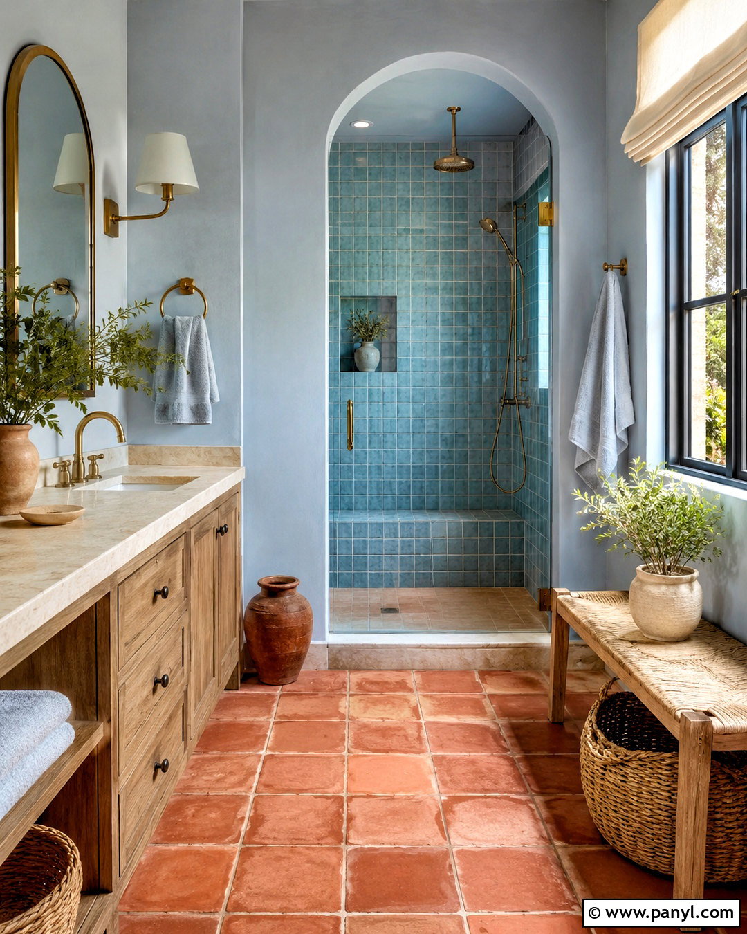 Light Blue And Terracotta Bathroom - 20 blue and orange bathroom ideas