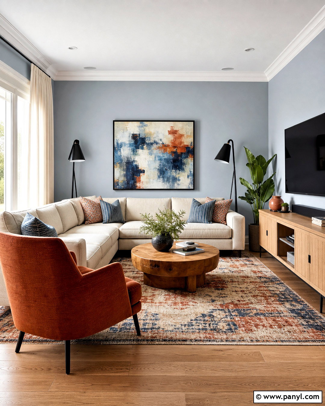 Light Blue And Terracotta Family Room - 20 light blue interior ideas