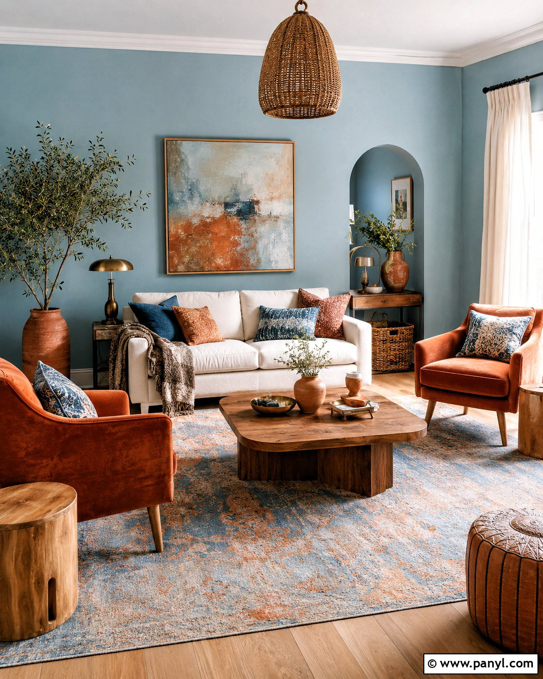 Light Blue And Terracotta Living Room - 20 light blue interior design ideas