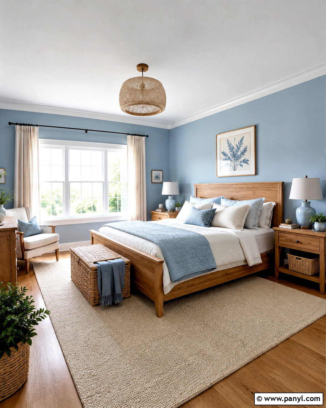 Light Blue And Warm Wood Bedroom - 20 light blue interior design ideas