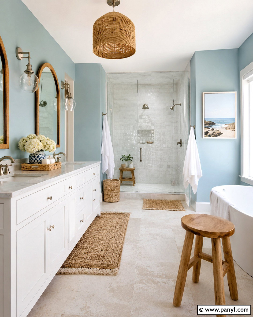 Light Blue And White Coastal Bathroom - 20 light blue and white bathroom ideas