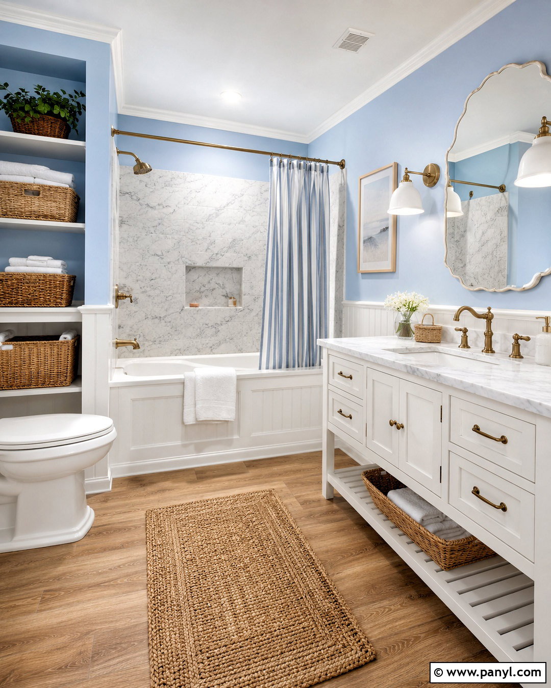 Light Blue And White Cottage Bathroom - 20 light blue and white bathroom ideas