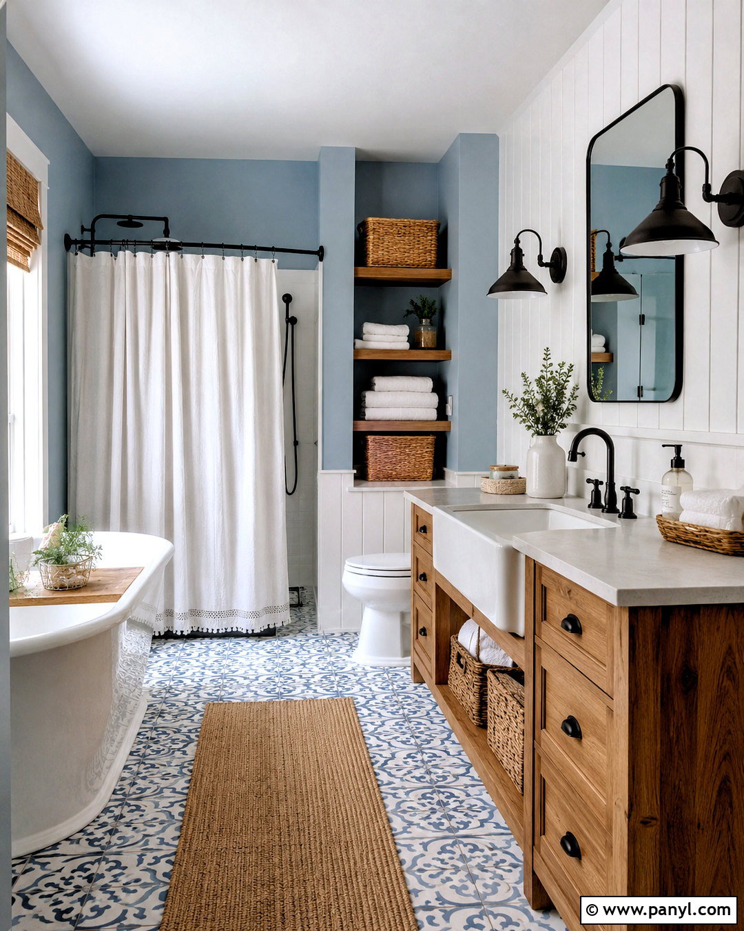 Light Blue And White Farmhouse Bathroom - 20 light blue and white bathroom ideas