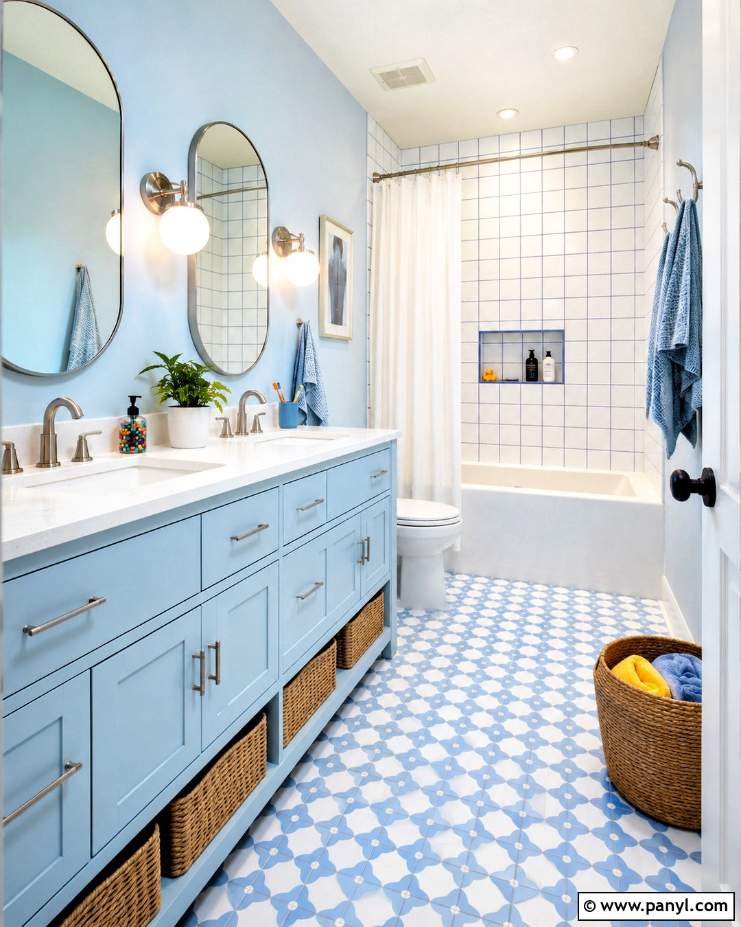 Light Blue And White Kids Bathroom - 20 light blue and white bathroom ideas