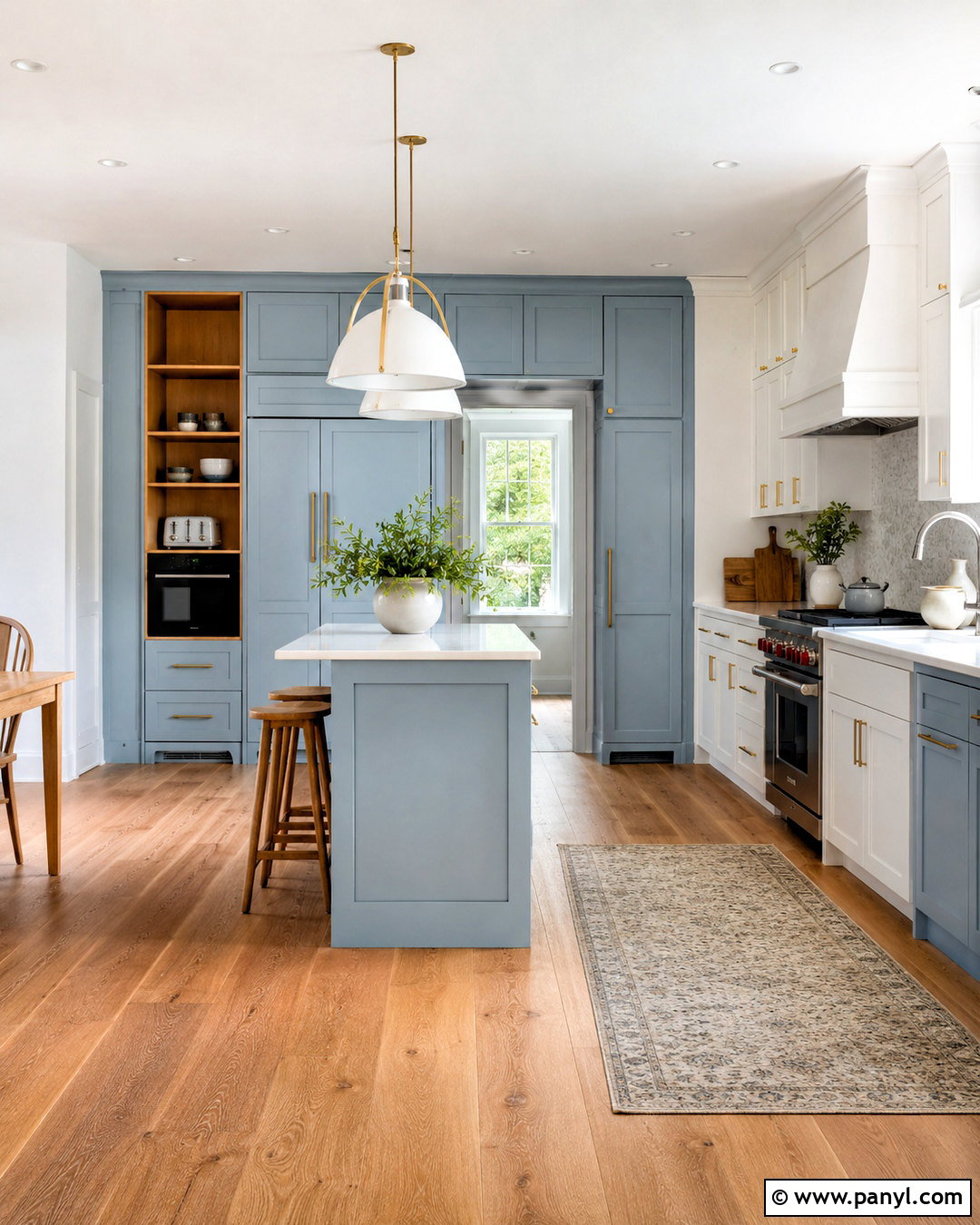Light Blue And White Kitchen With Pantry Wall - 20 light blue and white kitchen ideas