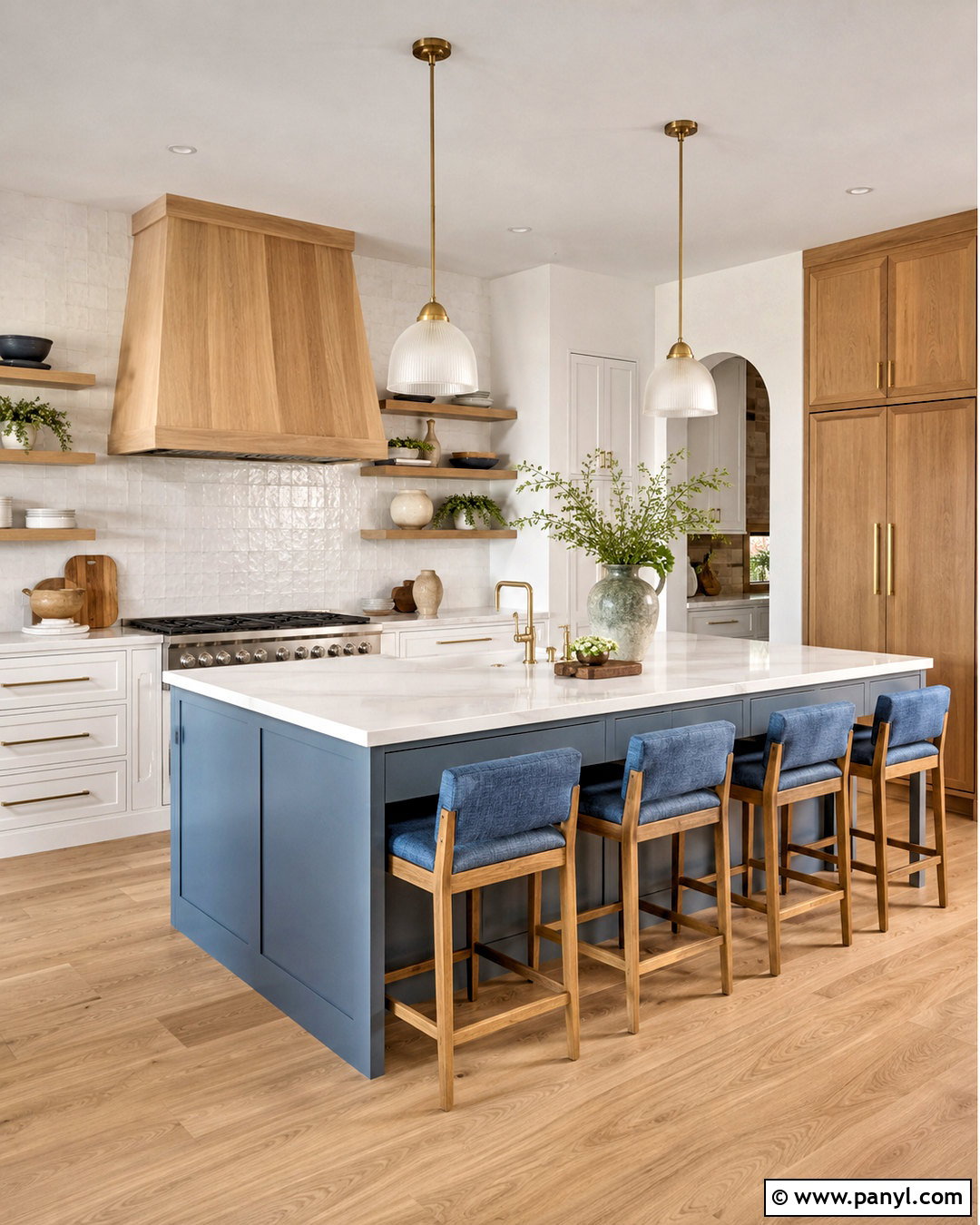 Light Blue And White Kitchen With White Oak - 20 light blue and white kitchen ideas