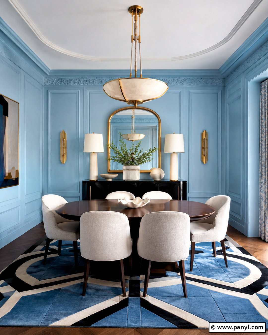 Light Blue Art Deco Dining Room - 20 light blue interior design ideas