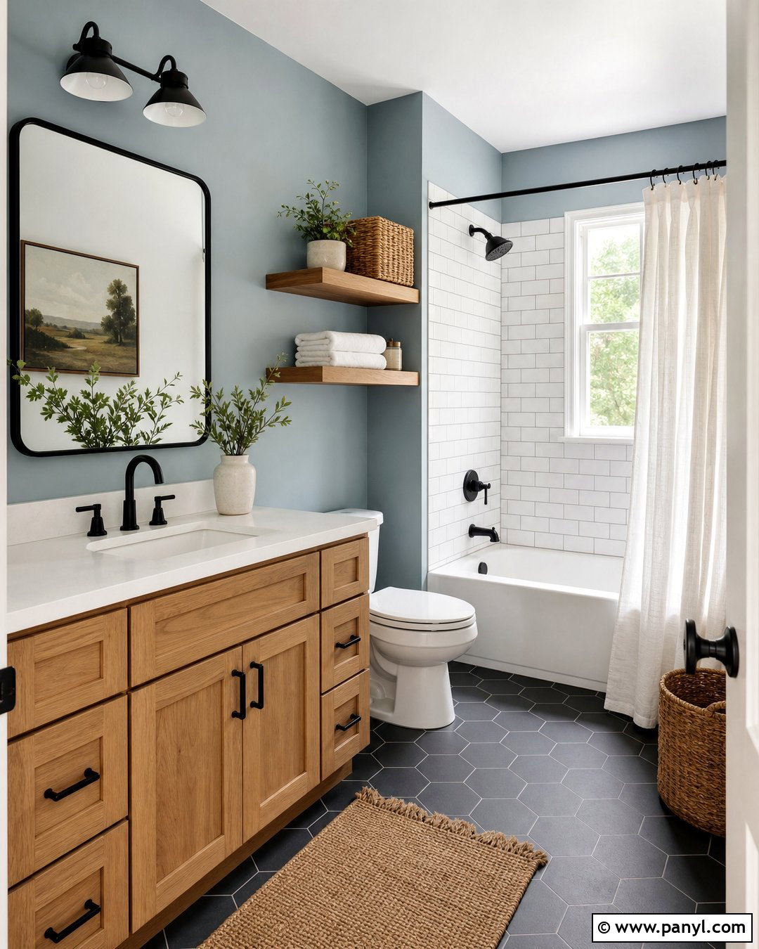 Light Blue Bathroom Walls With Farmhouse Decor - 35 light blue bathroom walls