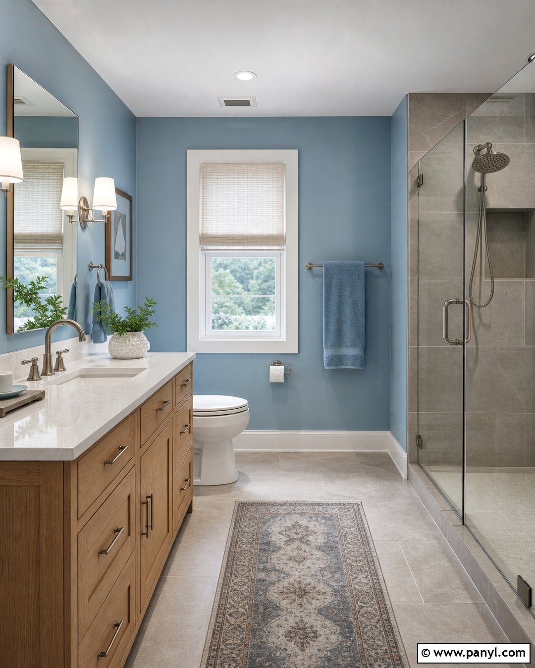 Light Blue Bathroom Walls With Gray Tile - 35 light blue bathroom walls