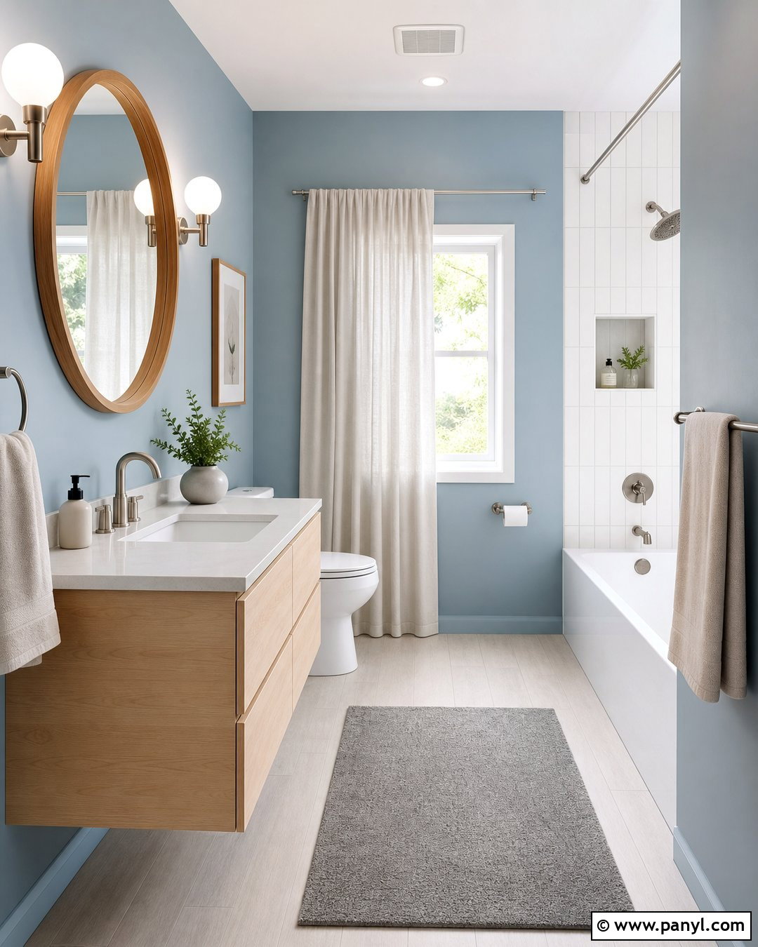 Light Blue Bathroom Walls With Scandinavian Decor - 35 light blue bathroom walls