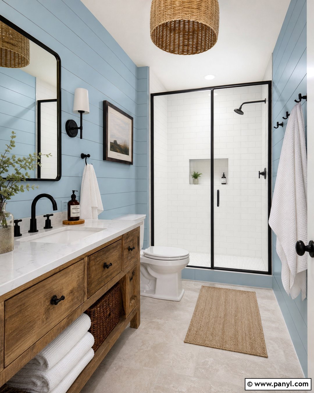 Light Blue Bathroom Walls With Shiplap - 35 light blue bathroom walls